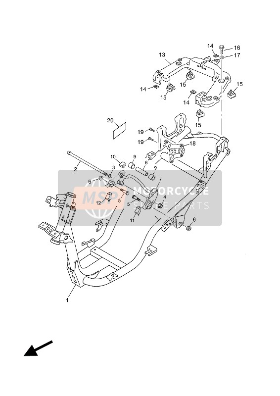 Yamaha YN50FY NEOS 4++ 2012 Rahmen für ein 2012 Yamaha YN50FY NEOS 4++